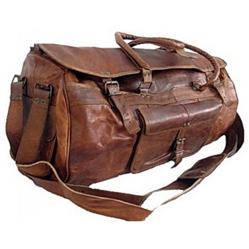 TP1 Wielka torba podróżna na ramię TRAVELLER MAX™ z funkcją plecaka. Skóra naturalna. Rozmiar: 28"